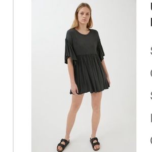 UO Baza Ruffle Mini Frock Dress